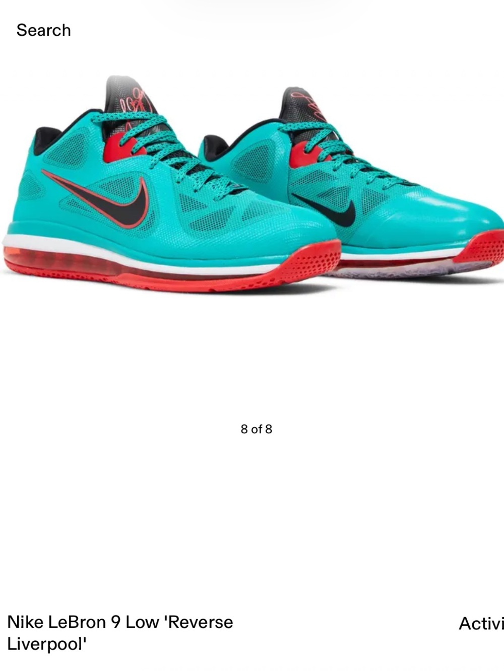 Nike basketball LeBron 9 Low 'Reverse Liverpool' Nike Men’s Teal Red Shoes